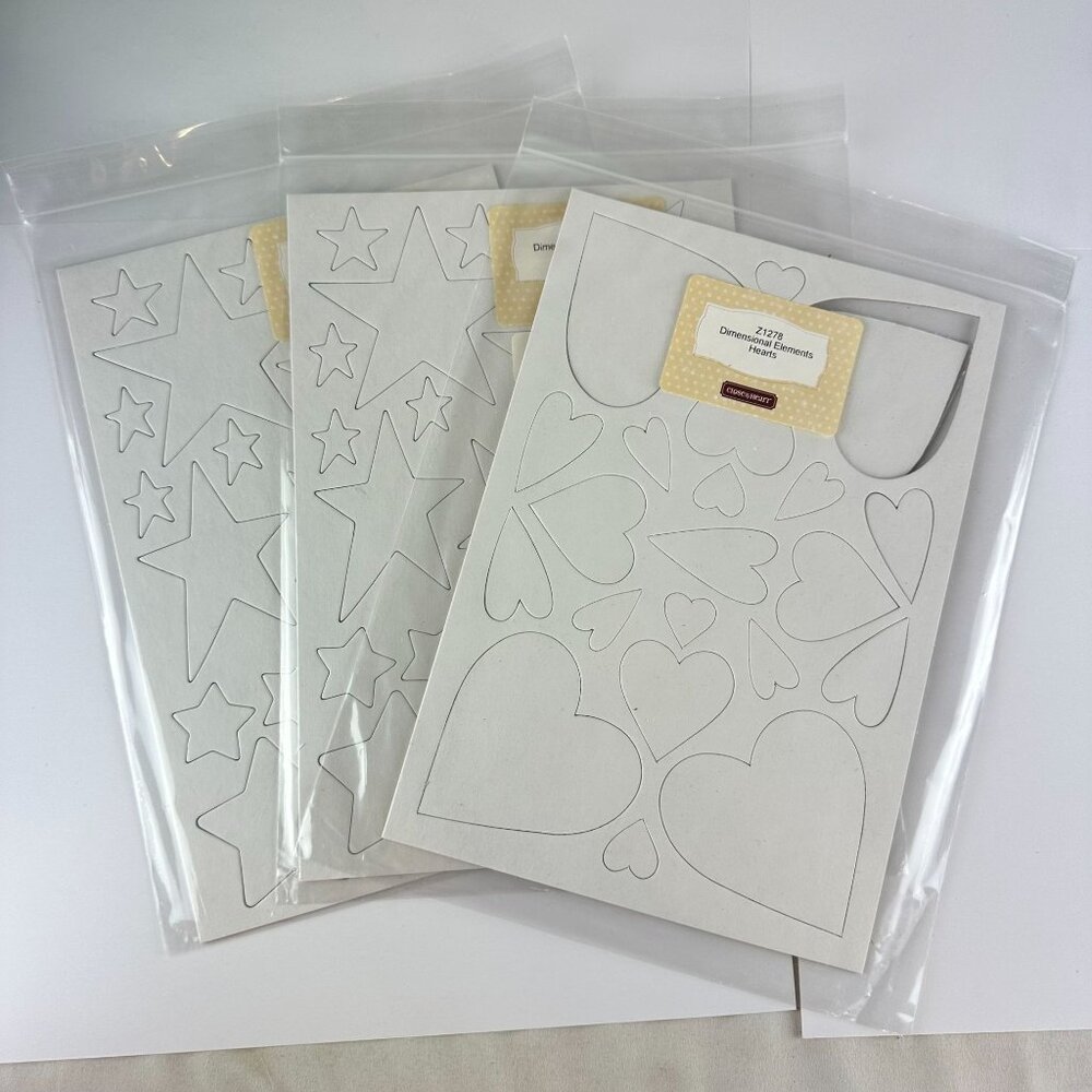 Close To My Heart Dimensional Elements Hearts & Stars Cardstock Shapes